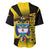 Colombia Heritage Baseball Jersey with Yellow Black Flag Map and City Street Art - Wonder Print Shop