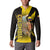 Colombia Heritage Button Sweatshirt with Yellow Black Flag Map and City Street Art - Wonder Print Shop
