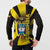 Colombia Heritage Button Sweatshirt with Yellow Black Flag Map and City Street Art - Wonder Print Shop