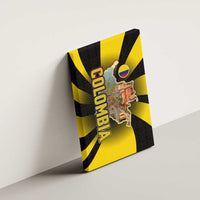 Colombia Heritage Canvas Wall Art with Yellow Black Flag Map and City Street Art - Wonder Print Shop