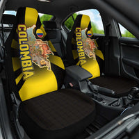 Colombia Heritage Car Seat Cover with Yellow Black Flag Map and City Street Art - Wonder Print Shop