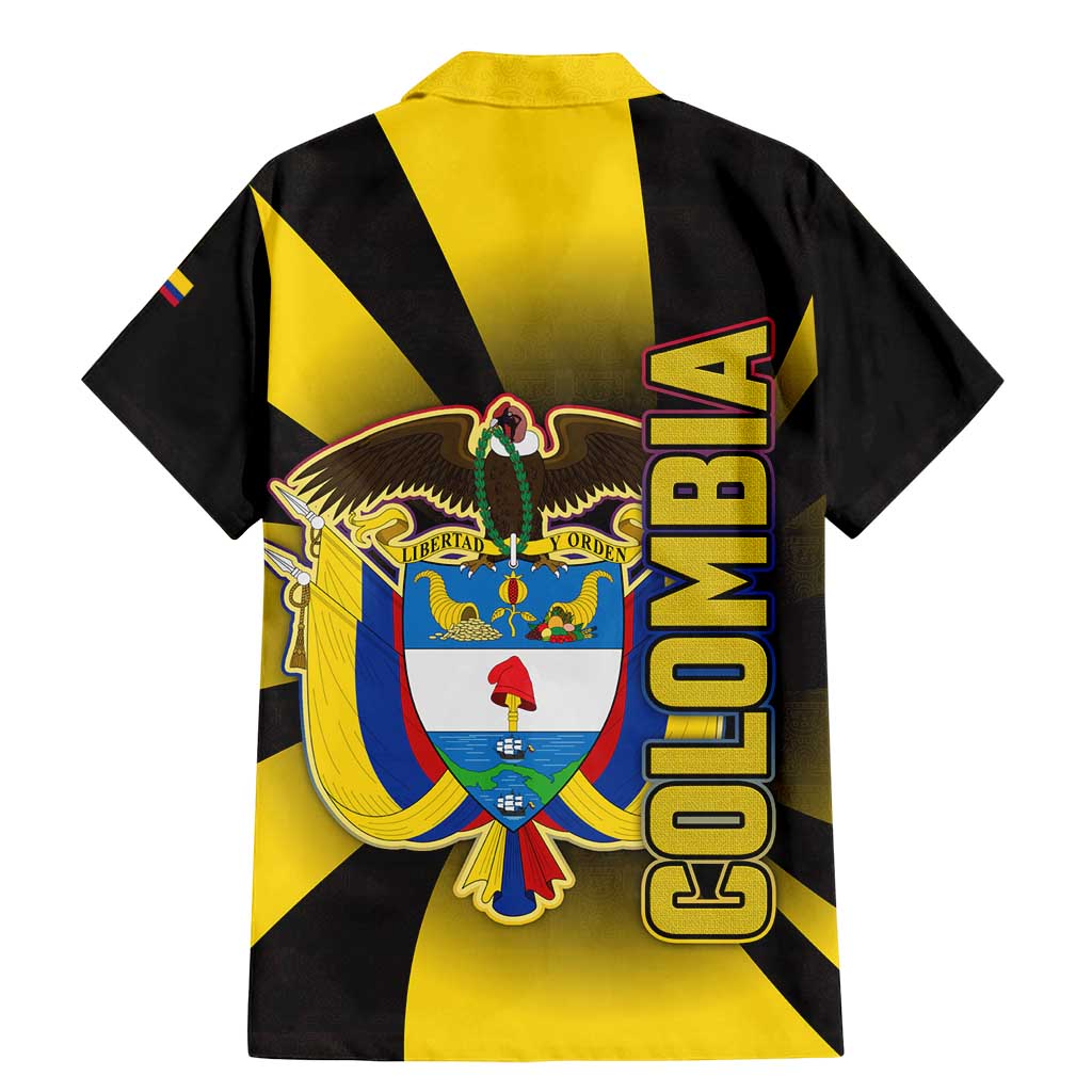 Colombia Heritage Family Matching Mermaid Dress and Hawaiian Shirt with Yellow Black Flag Map and City Street Art - Wonder Print Shop