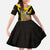 Colombia Heritage Family Matching Off Shoulder Maxi Dress and Hawaiian Shirt with Yellow Black Flag Map and City Street Art - Wonder Print Shop