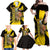 Colombia Heritage Family Matching Off Shoulder Maxi Dress and Hawaiian Shirt with Yellow Black Flag Map and City Street Art - Wonder Print Shop