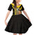 Colombia Heritage Family Matching Off Shoulder Short Dress and Hawaiian Shirt with Yellow Black Flag Map and City Street Art - Wonder Print Shop