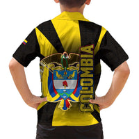 Colombia Heritage Family Matching Summer Maxi Dress and Hawaiian Shirt with Yellow Black Flag Map and City Street Art - Wonder Print Shop