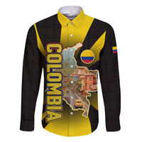 Colombia Heritage Family Matching Summer Maxi Dress and Hawaiian Shirt with Yellow Black Flag Map and City Street Art - Wonder Print Shop