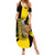 Colombia Heritage Family Matching Summer Maxi Dress and Hawaiian Shirt with Yellow Black Flag Map and City Street Art - Wonder Print Shop