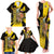 Colombia Heritage Family Matching Tank Maxi Dress and Hawaiian Shirt with Yellow Black Flag Map and City Street Art - Wonder Print Shop
