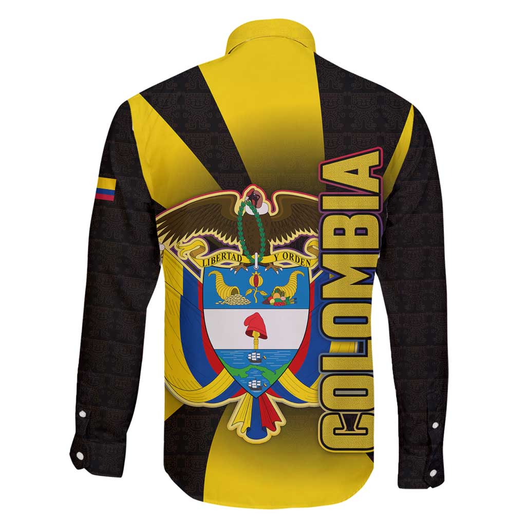 Colombia Heritage Family Matching Tank Maxi Dress and Hawaiian Shirt with Yellow Black Flag Map and City Street Art - Wonder Print Shop