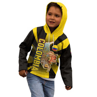 Colombia Heritage Kid Hoodie with Yellow Black Flag Map and City Street Art - Wonder Print Shop