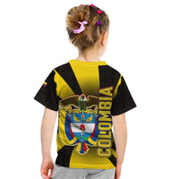 Colombia Heritage Kid T Shirt with Yellow Black Flag Map and City Street Art - Wonder Print Shop