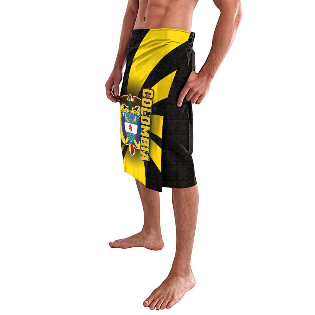Colombia Heritage Lavalava with Yellow Black Flag Map and City Street Art - Wonder Print Shop