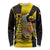 Colombia Heritage Long Sleeve Shirt with Yellow Black Flag Map and City Street Art - Wonder Print Shop