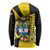 Colombia Heritage Long Sleeve Shirt with Yellow Black Flag Map and City Street Art - Wonder Print Shop