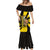 Colombia Heritage Mermaid Dress with Yellow Black Flag Map and City Street Art - Wonder Print Shop