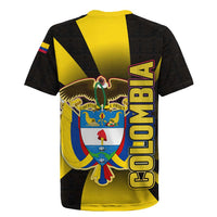 Colombia Heritage Rugby Jersey with Yellow Black Flag Map and City Street Art - Wonder Print Shop