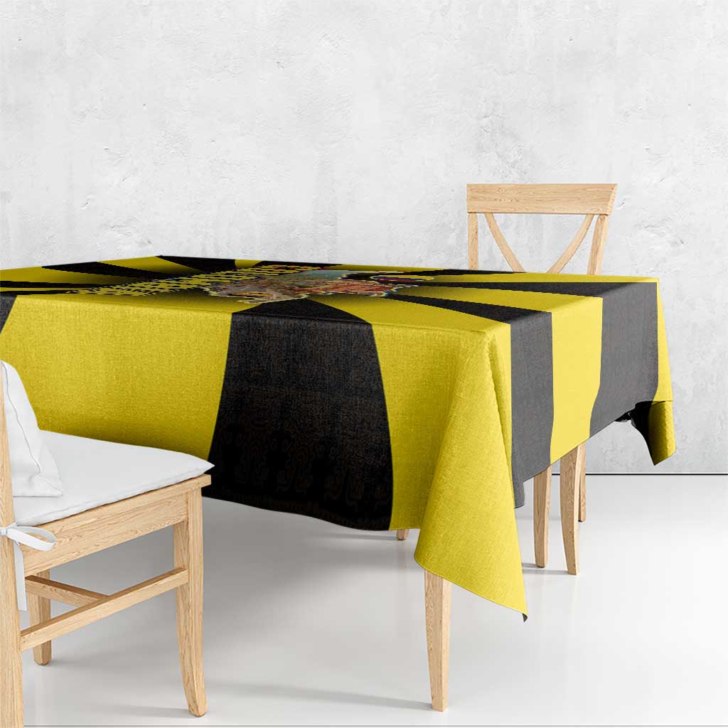 Colombia Heritage Tablecloth with Yellow Black Flag Map and City Street Art - Wonder Print Shop