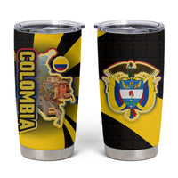 Colombia Heritage Tumbler Cup with Yellow Black Flag Map and City Street Art - Wonder Print Shop