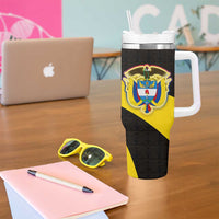 Colombia Heritage Tumbler With Handle with Yellow Black Flag Map and City Street Art - Wonder Print Shop