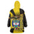 Colombia Heritage Wearable Blanket Hoodie with Yellow Black Flag Map and City Street Art - Wonder Print Shop