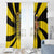 Colombia Heritage Window Curtain with Yellow Black Flag Map and City Street Art - Wonder Print Shop