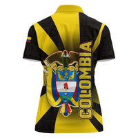 Colombia Heritage Women Polo Shirt with Yellow Black Flag Map and City Street Art - Wonder Print Shop