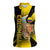 Colombia Heritage Women Sleeveless Polo Shirt with Yellow Black Flag Map and City Street Art - Wonder Print Shop