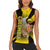 Colombia Heritage Women Sleeveless Polo Shirt with Yellow Black Flag Map and City Street Art - Wonder Print Shop