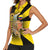 Colombia Heritage Women Sleeveless Polo Shirt with Yellow Black Flag Map and City Street Art - Wonder Print Shop