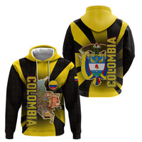 Colombia Heritage Zip Hoodie with Yellow Black Flag Map and City Street Art - Wonder Print Shop