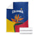 Colombia Heliconia Flower Blanket with Flag Colors and Blue Cultural Pattern Design - Wonder Print Shop