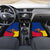 Colombia Heliconia Flower Car Mats with Flag Colors and Blue Cultural Pattern Design - Wonder Print Shop