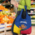 Colombia Heliconia Flower Grocery Bag with Flag Colors and Blue Cultural Pattern Design - Wonder Print Shop