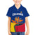 Colombia Heliconia Flower Hawaiian Shirt with Flag Colors and Blue Cultural Pattern Design - Wonder Print Shop
