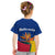 Colombia Heliconia Flower Kid T Shirt with Flag Colors and Blue Cultural Pattern Design - Wonder Print Shop