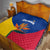Colombia Heliconia Flower Quilt with Flag Colors and Blue Cultural Pattern Design - Wonder Print Shop