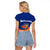 Colombia Heliconia Flower Raglan Cropped T Shirt with Flag Colors and Blue Cultural Pattern Design - Wonder Print Shop