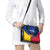 Colombia Heliconia Flower Shoulder Handbag with Flag Colors and Blue Cultural Pattern Design - Wonder Print Shop