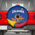 Colombia Heliconia Flower Spare Tire Cover with Flag Colors and Blue Cultural Pattern Design - Wonder Print Shop