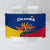 Colombia Heliconia Flower Tablecloth with Flag Colors and Blue Cultural Pattern Design - Wonder Print Shop