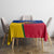 Colombia Heliconia Flower Tablecloth with Flag Colors and Blue Cultural Pattern Design - Wonder Print Shop