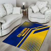 Colombia Flag Colors Area Rug with National Crest and Libertad y Orden Motto Design - Wonder Print Shop