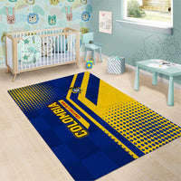 Colombia Flag Colors Area Rug with National Crest and Libertad y Orden Motto Design - Wonder Print Shop
