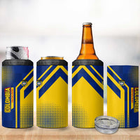 Colombia Flag Colors 4 in 1 Can Cooler Tumbler with National Crest and Libertad y Orden Motto Design - Wonder Print Shop