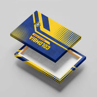 Colombia Flag Colors Canvas Wall Art with National Crest and Libertad y Orden Motto Design - Wonder Print Shop