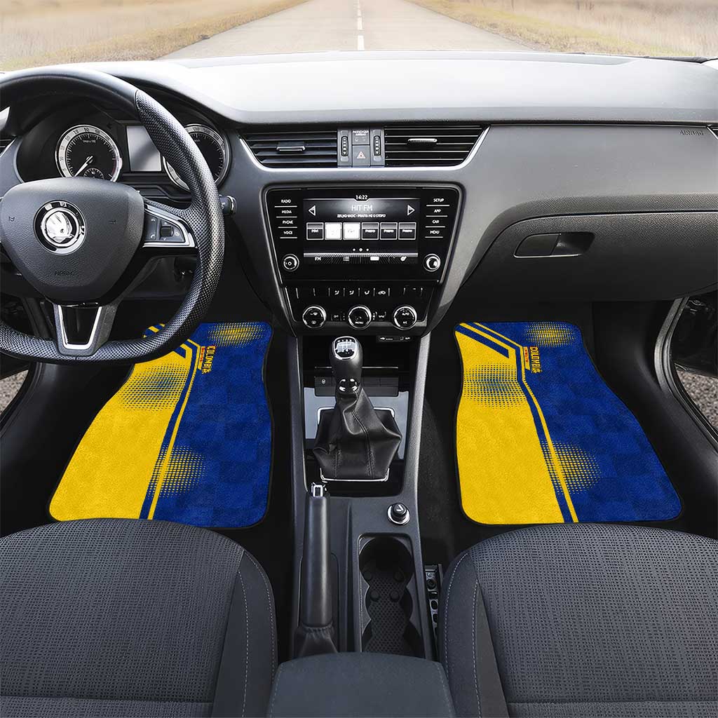 Colombia Flag Colors Car Mats with National Crest and Libertad y Orden Motto Design - Wonder Print Shop