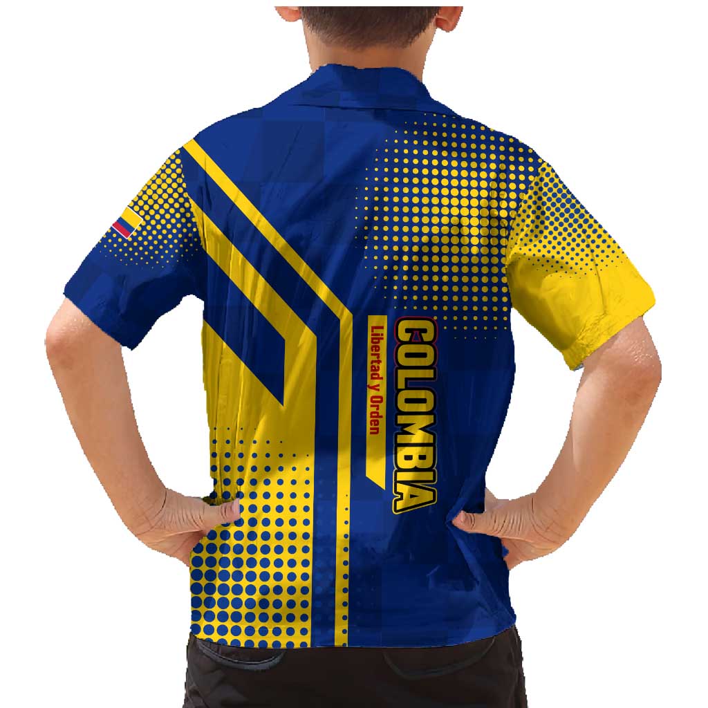 Colombia Flag Colors Family Matching Mermaid Dress and Hawaiian Shirt with National Crest and Libertad y Orden Motto Design - Wonder Print Shop