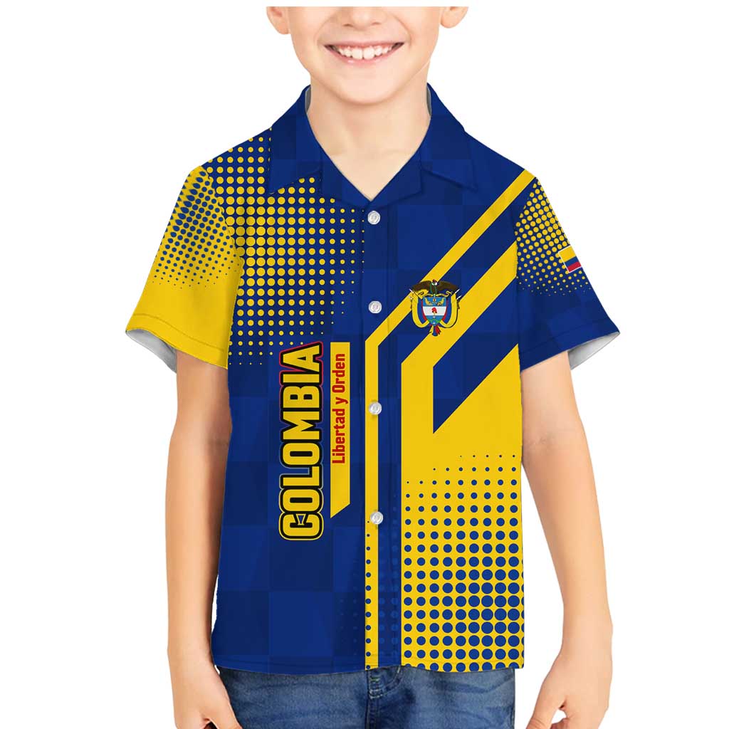 Colombia Flag Colors Family Matching Mermaid Dress and Hawaiian Shirt with National Crest and Libertad y Orden Motto Design - Wonder Print Shop