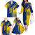 Colombia Flag Colors Family Matching Off The Shoulder Long Sleeve Dress and Hawaiian Shirt with National Crest and Libertad y Orden Motto Design - Wonder Print Shop